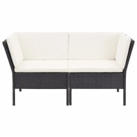 vidaXL 8-tlg. Garten-Lounge-Set mit Auflagen Poly Rattan Schwarz