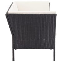 vidaXL 8-tlg. Garten-Lounge-Set mit Auflagen Poly Rattan Schwarz