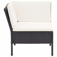 vidaXL 8-tlg. Garten-Lounge-Set mit Auflagen Poly Rattan Schwarz