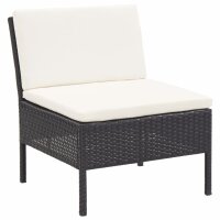 vidaXL 8-tlg. Garten-Lounge-Set mit Auflagen Poly Rattan Schwarz