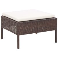 vidaXL 3-tlg. Garten-Lounge-Set mit Auflagen Poly Rattan Braun