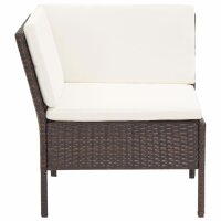 vidaXL 3-tlg. Garten-Lounge-Set mit Auflagen Poly Rattan Braun