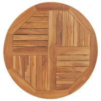 vidaXL Tischplatte Massivholz Teak Rund 2,5 cm 80 cm