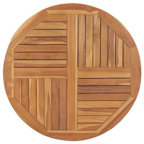 vidaXL Tischplatte Massivholz Teak Rund 2,5 cm 90 cm