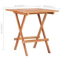 vidaXL Klappbarer Bistrotisch 60 x 60 x 65 cm Teak Massiv