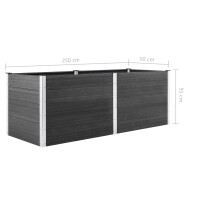 vidaXL Garten-Hochbeet 250 x 50 x 91 cm WPC Grau