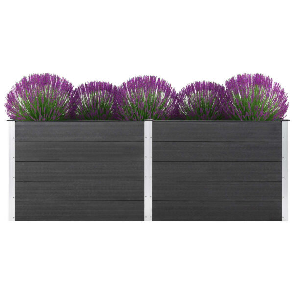 vidaXL Garten-Hochbeet 250 x 100 x 91 cm WPC Grau