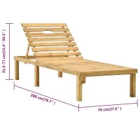 vidaXL Sonnenliege Kiefernholz Impr&auml;gniert