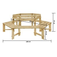 vidaXL Gartenbank 240 cm Impr&auml;gniertes Kiefernholz