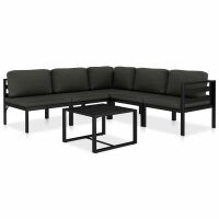 vidaXL 6-tlg. Garten-Lounge-Set mit Kissen Aluminium...