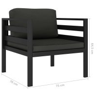 vidaXL 6-tlg. Garten-Lounge-Set mit Kissen Aluminium Anthrazit