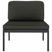 vidaXL Modular-Sofa-Mittelteil mit Kissen Aluminium Anthrazit