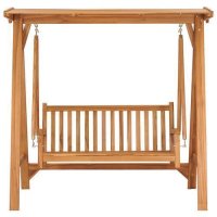 WOWONA Hollywoodschaukel 170 cm Massivholz Teak