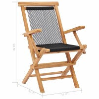 vidaXL Klappbare Gartenst&uuml;hle 2 Stk. Massivholz Teak und Seil