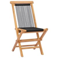 vidaXL Klappbare Gartenst&uuml;hle 2 Stk. Massivholz Teak und Seil