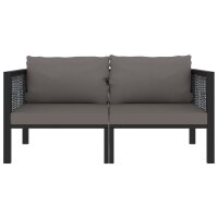 vidaXL 2-Sitzer-Sofa mit Auflage Anthrazit Poly Rattan