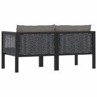 vidaXL 2-Sitzer-Sofa mit Auflage Anthrazit Poly Rattan