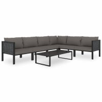 vidaXL 7-tlg. Garten-Lounge-Set mit Auflagen Poly Rattan...