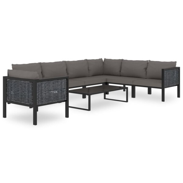 vidaXL 8-tlg. Garten-Lounge-Set mit Auflagen Poly Rattan Anthrazit