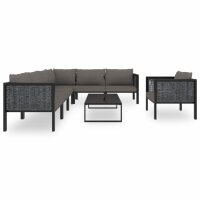 vidaXL 8-tlg. Garten-Lounge-Set mit Auflagen Poly Rattan Anthrazit