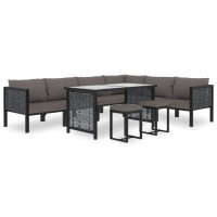 vidaXL 9-tlg. Garten-Lounge-Set mit Auflagen Poly Rattan...