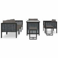 vidaXL 8-tlg. Garten-Lounge-Set mit Auflagen Poly Rattan Anthrazit