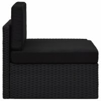 vidaXL Modulares Sofa-Eckteil mit Armlehne (links) Poly Rattan Schwarz