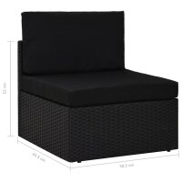 vidaXL 2-tlg. Garten-Lounge-Set Poly Rattan Schwarz