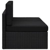 vidaXL Modulares 2-Sitzer-Sofa Poly Rattan Schwarz