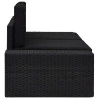 vidaXL Modulares 2-Sitzer-Sofa Poly Rattan Schwarz