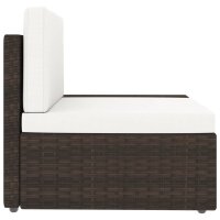 vidaXL Modulares Sofa-Eckteil mit Armlehne (links) Poly Rattan Braun