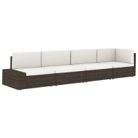 vidaXL Modulares Sofa-Eckteil mit Armlehne (links) Poly Rattan Braun