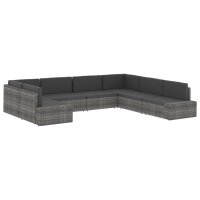 vidaXL Modulares Sofa-Eckteil mit Armlehne (links) Poly Rattan Braun