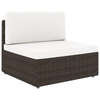 vidaXL Modulares 2-Sitzer-Sofa Poly Rattan Braun