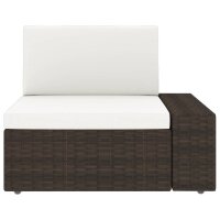 vidaXL Modulares 3-Sitzer-Sofa Poly Rattan Braun