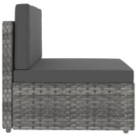 vidaXL Modulares 2-Sitzer-Sofa Poly Rattan Grau