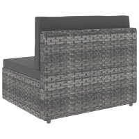 vidaXL Modulares 2-Sitzer-Sofa Poly Rattan Grau