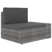 vidaXL Modulares 2-Sitzer-Sofa Poly Rattan Grau