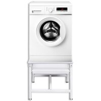 vidaXL Untergestell für Waschmaschine mit Ausziehablage Weiß