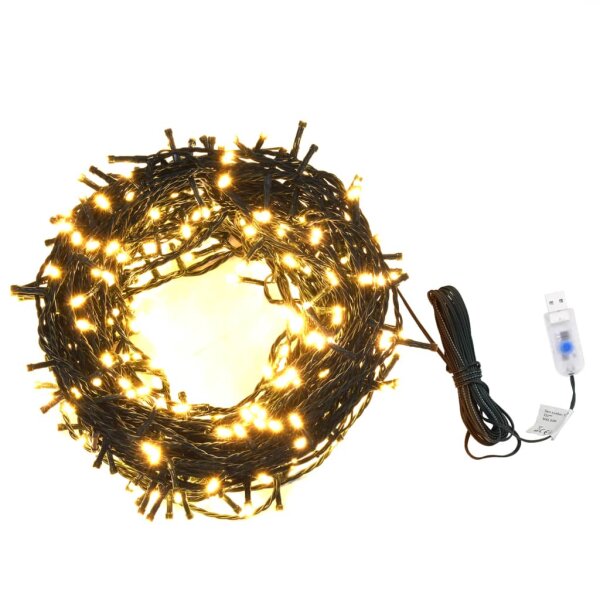 Lichterkette mit 400 LEDs 40 m 8 Lichteffekte Warmwei&szlig;