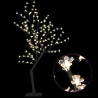 vidaXL Weihnachtsbaum 128 LEDs Warmwei&szlig;es Licht Kirschbl&uuml;ten 120 cm