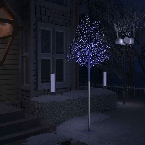 vidaXL Weihnachtsbaum 600 LEDs Blaues Licht Kirschbl&uuml;ten 300 cm