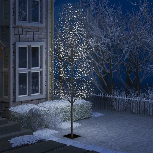 vidaXL Weihnachtsbaum 1200 LEDs Kaltwei&szlig;es Licht Kirschbl&uuml;ten 400 cm