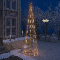 vidaXL Weihnachtskegelbaum 400 Warmweiße LEDs...
