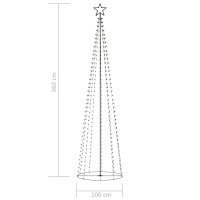 WOWONA Weihnachtskegelbaum 400 Bunte LEDs Dekoration 100x360 cm