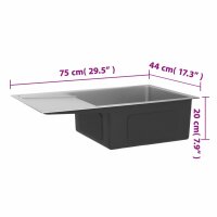 vidaXL Handgemachte Einbausp&uuml;le Edelstahl