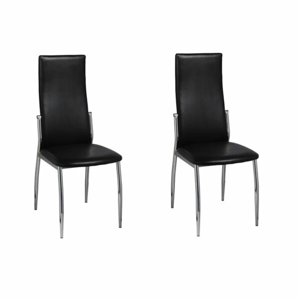 vidaXL Esszimmerstühle 2 Stk. Schwarz Kunstleder