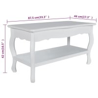 vidaXL Couchtisch mit Ablageboden MDF Wei&szlig;