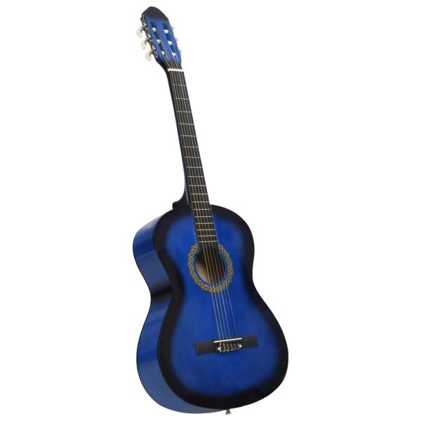 vidaXL Klassikgitarre f&uuml;r Anf&auml;nger Blau 4/4 39&quot; Lindenholz