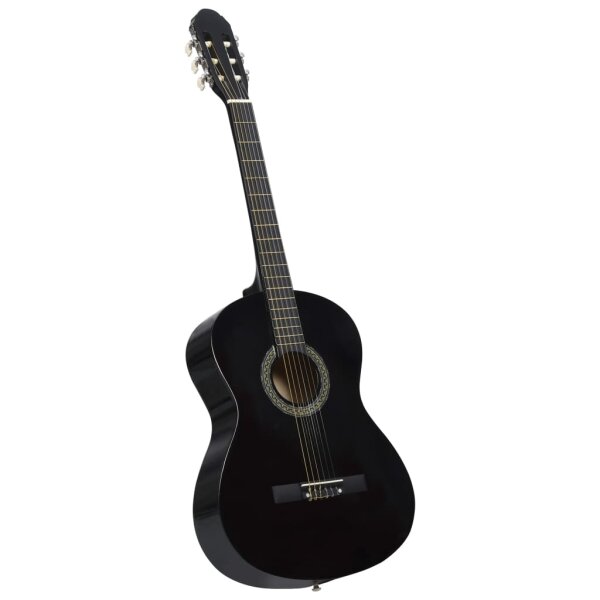 vidaXL Klassikgitarre f&uuml;r Anf&auml;nger Schwarz 4/4 39&quot; Lindenholz